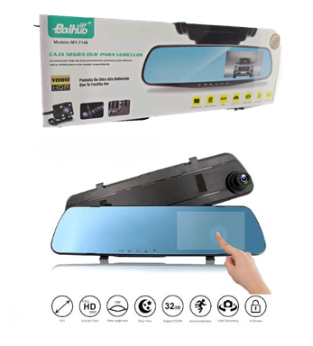 Espejo Retrovisor Con Camara Delantes y Trasero Con Vision Nocturna