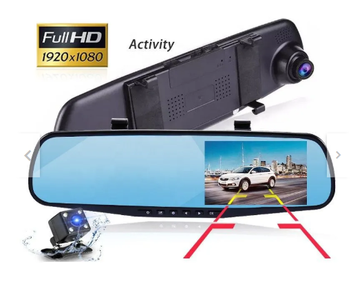 Espejo Retrovisor Con Camara Delantes y Trasero Con Vision Nocturna