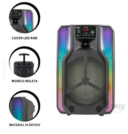 PARLANTE 8 PULGADAS CON LUCES RGB
