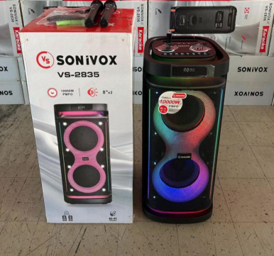 PARLANTE Karaoke 8” X2 CON DOS MICROFONOS SONIVOX