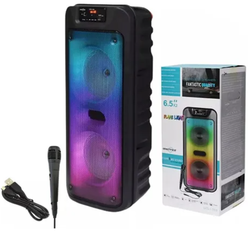 PARLANTE BLUETOOTH 6.5” X2 LUCES LED