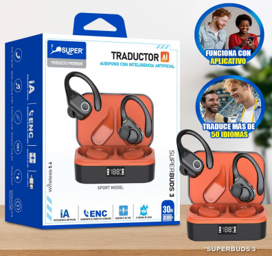 BLUETOOTH TRADUCTOR SUPERBUDS 3 – 30HRS