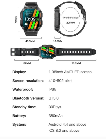 SMARTWATCH MILITAR PRO4 SUMERGIBLE INDESTRUCTIBLE