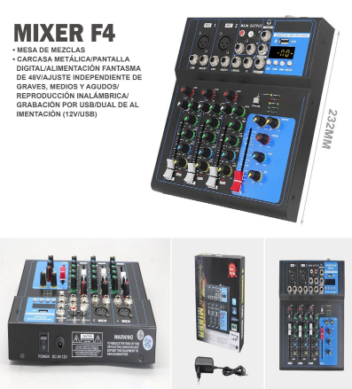 MEZCLADORA DE AUDIO MIXER F4