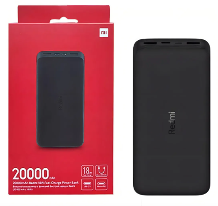 CARGADOR PORTATIL XIAOMI POWER BANK REDMI 20000MAH FAST CHARGER NEGRO