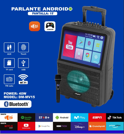 PARLANTE CON PANTALLA Y MICROFONO