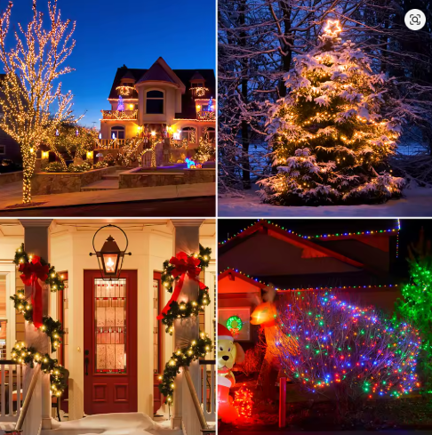 Luces navideñas con panel solar de 30 mts en multicolor