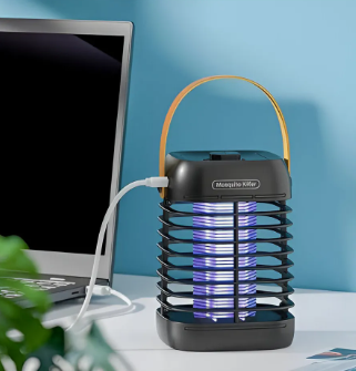 Lámpara Mata Mosquitos Recargable 2 En 1 Negro