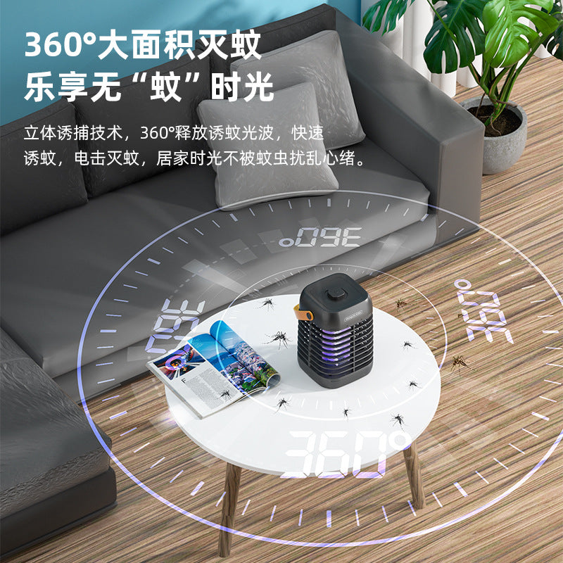 Lámpara Mata Mosquitos Recargable 2 En 1 Negro