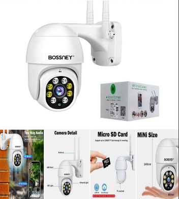 Cámara de seguridad V380 Para Exteriores Cámara Seguridad ip wifi con resolución 2MP visión nocturna incluida color blanco