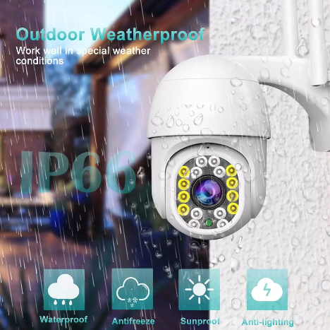 Cámara de seguridad V380 Para Exteriores Cámara Seguridad ip wifi con resolución 2MP visión nocturna incluida color blanco
